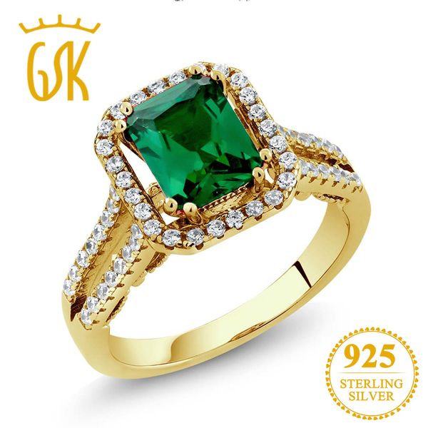 gemstoneking 18k yellow gold plated silver ring 2.78 ct russian nano emerald vintage engagement rings for women fine jewelry y18102510, Slivery;golden
gemstoneking 18k yellow gold plated silver ring 2.78 ct russian nano emerald vintage engagement rings for women fine jewelry y18102510, Slivery;golden