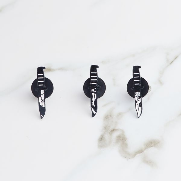 black dark dagger with flower leg couple enamel pins lapel pin brooches backpack jeans leather jackets hats accessories for wome, Gray
black dark dagger with flower leg couple enamel pins lapel pin brooches backpack jeans leather jackets hats accessories for wome, Gray