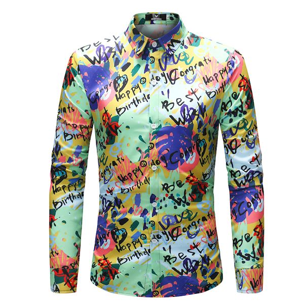 2018 shirt men new letter portrait floral print slim fit shirt cotton turn-down collar single breasted design z30, White;black
2018 shirt men new letter portrait floral print slim fit shirt cotton turn-down collar single breasted design z30, White;black