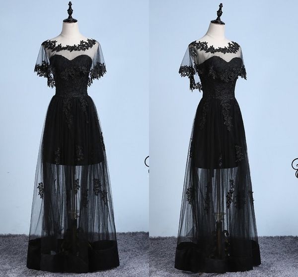 juliet sleeves evening dresses formal 2019 black lace applique scoop see though skirt prom dress formal gowns custom made designer dress, Black;red
juliet sleeves evening dresses formal 2019 black lace applique scoop see though skirt prom dress formal gowns custom made designer dress, Black;red