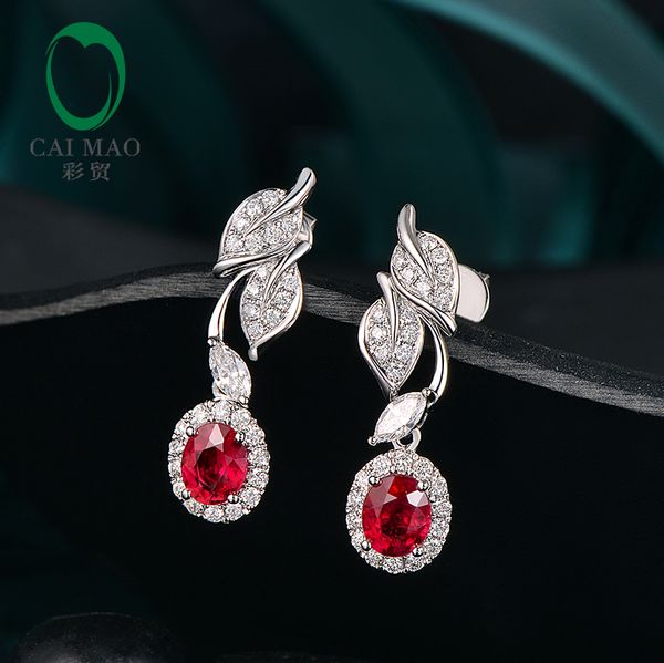 caimao 1.02ct natural red ruby with 0.44ct brilliant cut diamond 14kt white gold dangle earrings for womens, Golden;silver
caimao 1.02ct natural red ruby with 0.44ct brilliant cut diamond 14kt white gold dangle earrings for womens, Golden;silver