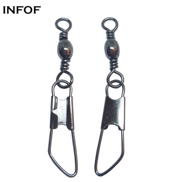infof brand 500pcs/lot fishing barrel swivel with safety snap fishing swivel fish connector whole fish tool size 1# to 16# wholesale
infof brand 500pcs/lot fishing barrel swivel with safety snap fishing swivel fish connector whole fish tool size 1# to 16# wholesale
