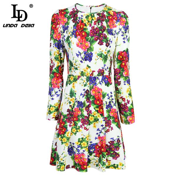 ld linda della 2018 fashion runway floral autumn dress women's long sleeve casual flower print elegant party dress vestidos, White;black
ld linda della 2018 fashion runway floral autumn dress women's long sleeve casual flower print elegant party dress vestidos, White;black