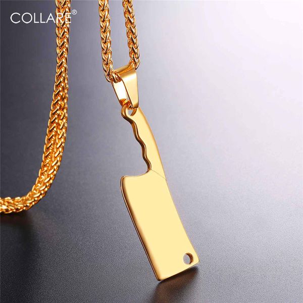 whole salecollare chef knife pendant men stainless steel kitchen knife jewelry hippie gold/black color cook cleaver necklace women p114, Silver
whole salecollare chef knife pendant men stainless steel kitchen knife jewelry hippie gold/black color cook cleaver necklace women p114, Silver