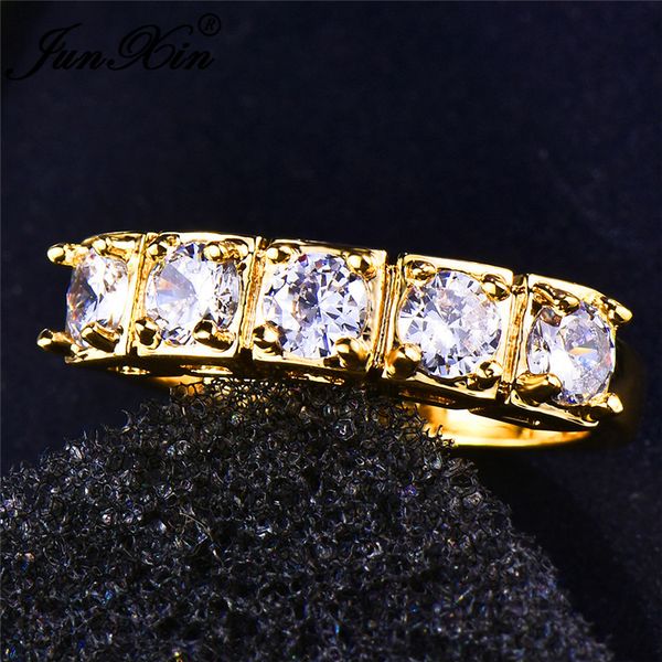 junxin fashion single row white crystal rings for women yellow gold filled april birthstone round zircon bridal wedding bands cz, Slivery;golden
junxin fashion single row white crystal rings for women yellow gold filled april birthstone round zircon bridal wedding bands cz, Slivery;golden