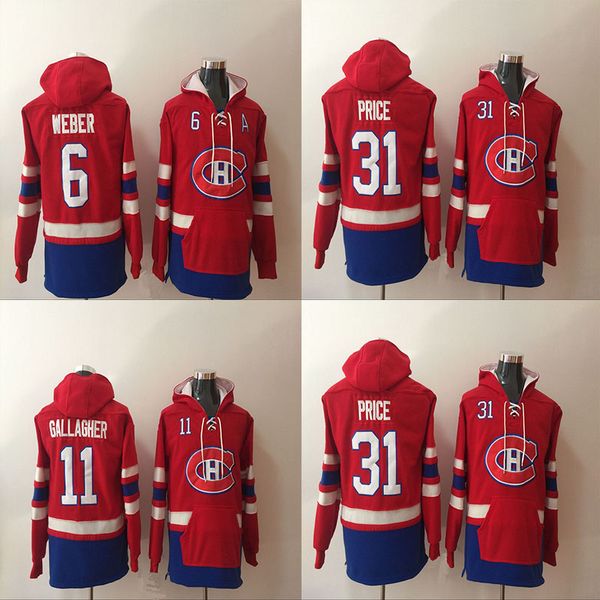 2017 Montreal Canadiens Hoodie 6 Shea Weber 11 Brendan Gallagher 31 Carey Price Hoodie Sweater Hockey Jerseys