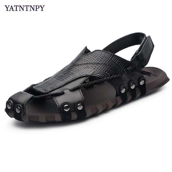 yatntnpy men sandals genuine leather beach shoes summer casual man half slipper plus big size fashion non-slip flip flops, Black
yatntnpy men sandals genuine leather beach shoes summer casual man half slipper plus big size fashion non-slip flip flops, Black