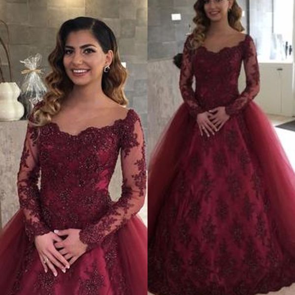 charming off shoulder prom dress with tulle overskirt beads long sleeve lace appliques evening dress burgundy tulle ball gown prom dresses, Black
charming off shoulder prom dress with tulle overskirt beads long sleeve lace appliques evening dress burgundy tulle ball gown prom dresses, Black