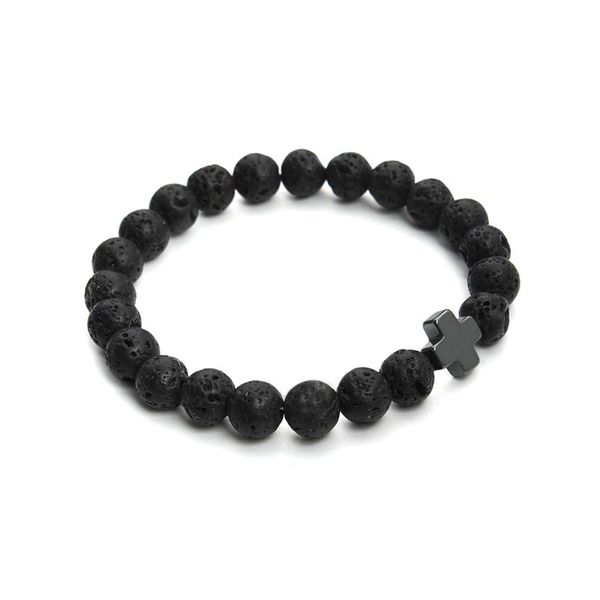 2018 new 8mm natural lava stone beaded bracelet men hematite gallstone cross bracelets pulseras hombre yoga jewelry, Black
2018 new 8mm natural lava stone beaded bracelet men hematite gallstone cross bracelets pulseras hombre yoga jewelry, Black