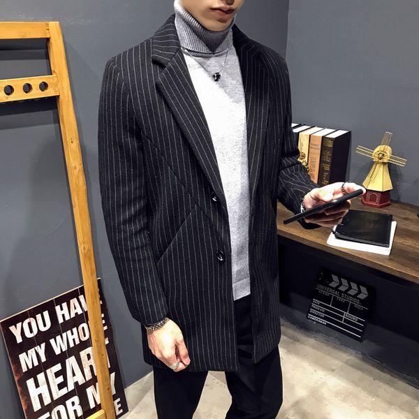 men's wool & blends winter men coat slim fit fashion stripes warm long jacket man casual wild england wind outwear male clothes m-3xl, Black
men's wool & blends winter men coat slim fit fashion stripes warm long jacket man casual wild england wind outwear male clothes m-3xl, Black