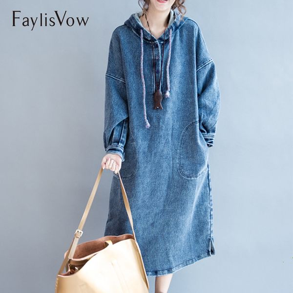 oversize blue denim dress autumn winter women loose hoodie long sleeve maxi dresses with cap large size jeans pockets dress, White;black
oversize blue denim dress autumn winter women loose hoodie long sleeve maxi dresses with cap large size jeans pockets dress, White;black
