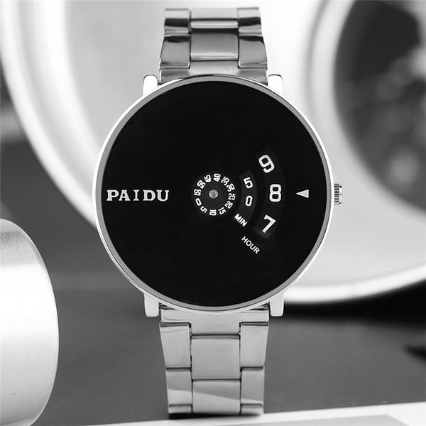 paidu minimalist turntable watch creative safe lock dial stainless steel band cool men boys casual wristwatch modern geek clock, Slivery;brown
paidu minimalist turntable watch creative safe lock dial stainless steel band cool men boys casual wristwatch modern geek clock, Slivery;brown