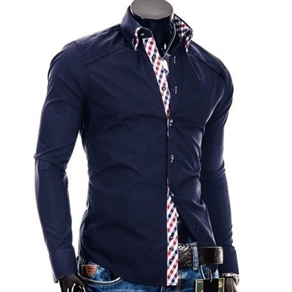 2015 new men's fashion long sleeved shirt, Black
2015 new men's fashion long sleeved shirt, Black