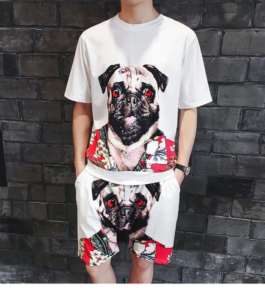 2018 summer new puppy 3d printed shorts short sleeve t shirt set men's tide large code two-piece set, Gray
2018 summer new puppy 3d printed shorts short sleeve t shirt set men's tide large code two-piece set, Gray