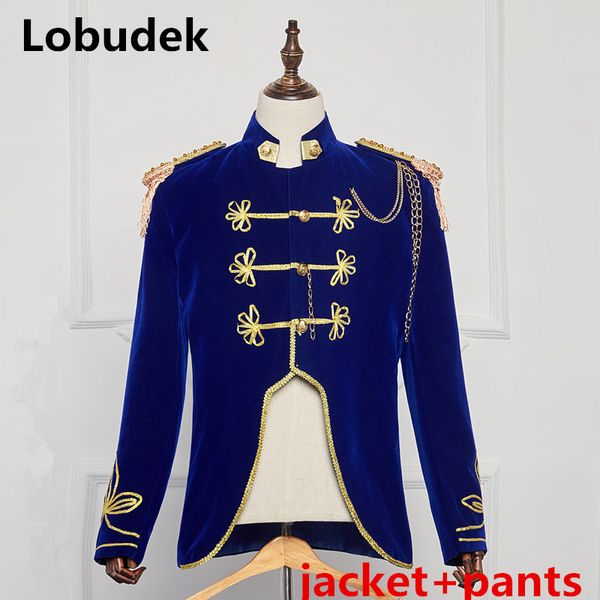 jacket+pants)male blue suit set wedding prom costume concert dress compere bar singer dancer stars party blazer nightclub, White;black
jacket+pants)male blue suit set wedding prom costume concert dress compere bar singer dancer stars party blazer nightclub, White;black