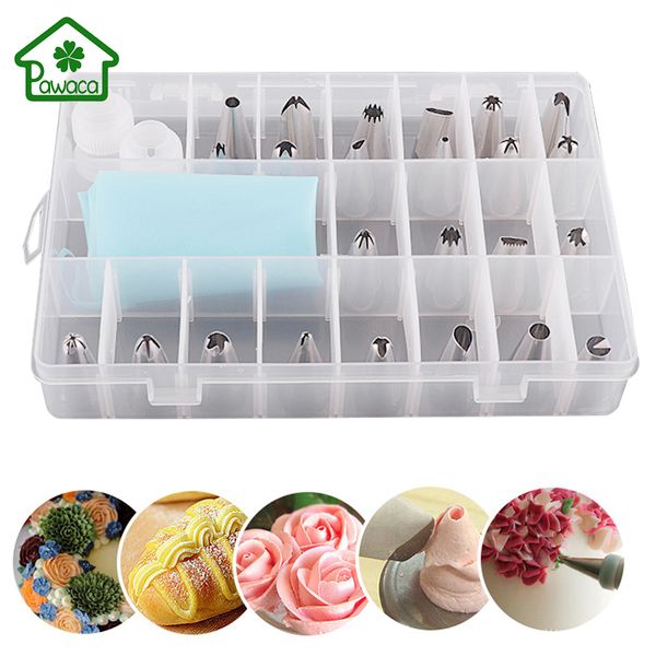 27pcs/set dessert decorators silicone icing piping cream pastry bag + 24 stainless steel nozzle set diy cake decorating tips
27pcs/set dessert decorators silicone icing piping cream pastry bag + 24 stainless steel nozzle set diy cake decorating tips