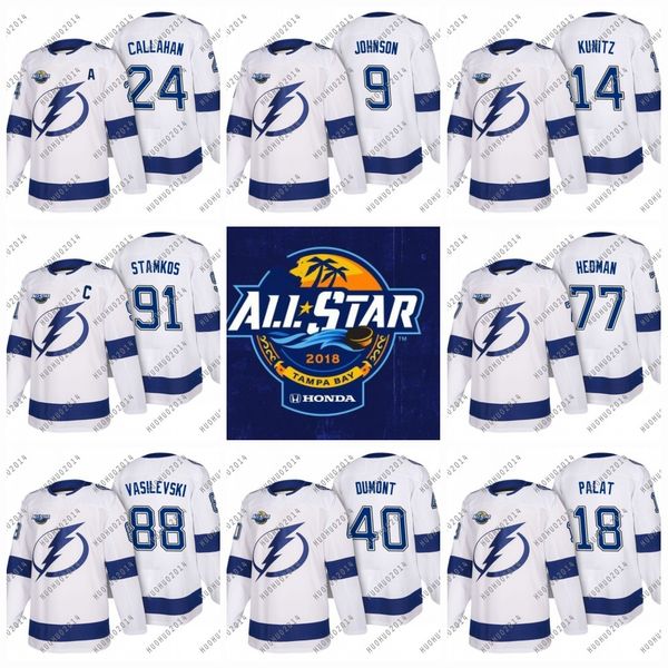 2018 All-Star Tampa Bay Lightning Steven Stamkos Nikita Kucherov Hedman Johnson Callahan Chris Kunitz Stralman Vasilevskiy Hockey Jerseys
2018 All-Star Tampa Bay Lightning Steven Stamkos Nikita Kucherov Hedman Johnson Callahan Chris Kunitz Stralman Vasilevskiy Hockey Jerseys