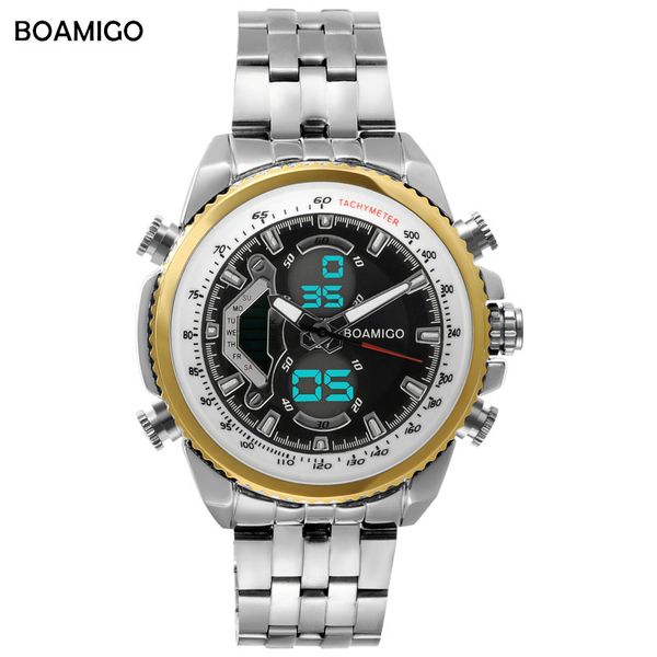 men sports watches boamigo brand quartz watches analog digital led electronic silver steel wristwatch relogio masculino, Slivery;brown
men sports watches boamigo brand quartz watches analog digital led electronic silver steel wristwatch relogio masculino, Slivery;brown