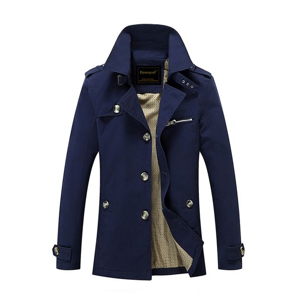 Epaulet Spring Autumn Jacket Men Slim Fit Trench Coat Mens Cotton Button Male Casual Windbreaker Overcoat Jackets Coat Standard