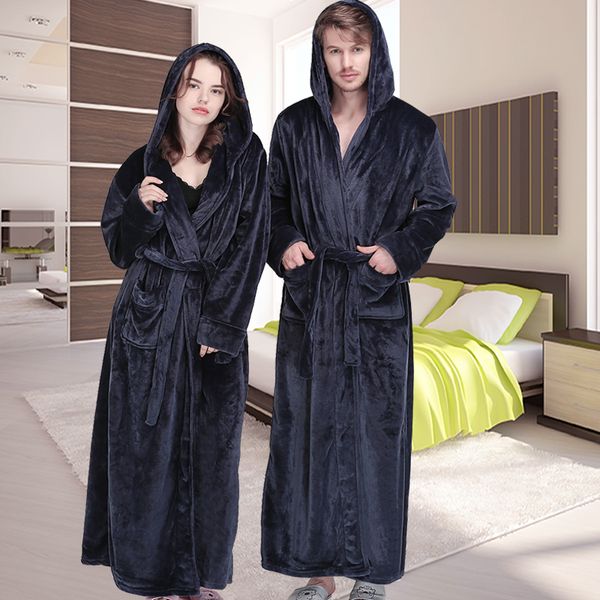 women men winter hooded extra long warm bathrobe luxury thick flannel bath robe plus size soft thermal dressing gown robes, Black;red
women men winter hooded extra long warm bathrobe luxury thick flannel bath robe plus size soft thermal dressing gown robes, Black;red