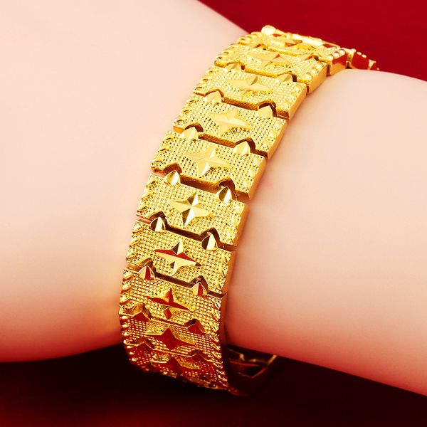 solid 17mm wide band bracelet 18k yellow gold filled classic style womens mens bracelet gift, Black
solid 17mm wide band bracelet 18k yellow gold filled classic style womens mens bracelet gift, Black