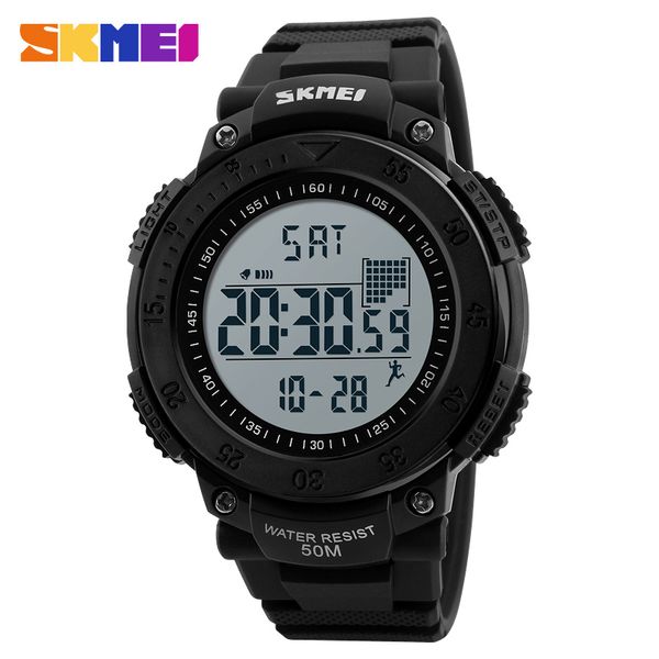 

2018 skmei brand digital watch men pedometer 3d multifunctional sports watches outdoor wristwatches relogio masculino, Slivery;brown