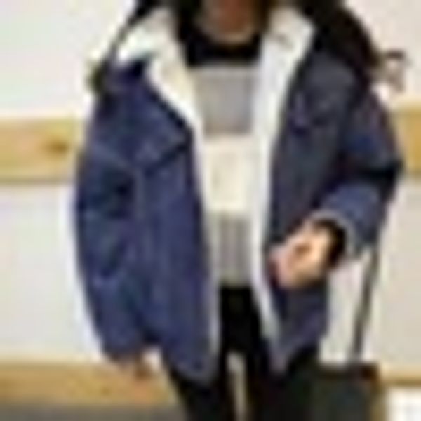 winter korean version large size thick lamb wool denim women cotton plus velvet short cotton jacket, Black;brown
winter korean version large size thick lamb wool denim women cotton plus velvet short cotton jacket, Black;brown