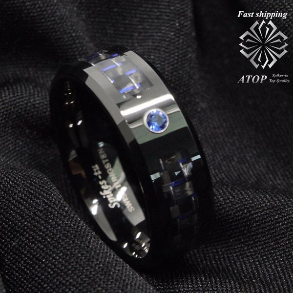 black and blue carbon fiber tungsten ring blue men's jewelry wedding band l18100707, Slivery;golden
black and blue carbon fiber tungsten ring blue men's jewelry wedding band l18100707, Slivery;golden