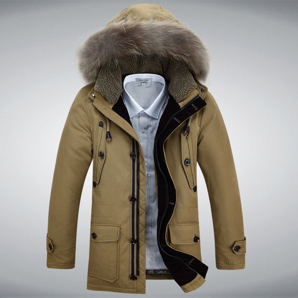 winter 90% white duck down coat new khaqi army green waterproof fabric men's thickening keep warm fur collar hooded down jackets, Black
winter 90% white duck down coat new khaqi army green waterproof fabric men's thickening keep warm fur collar hooded down jackets, Black