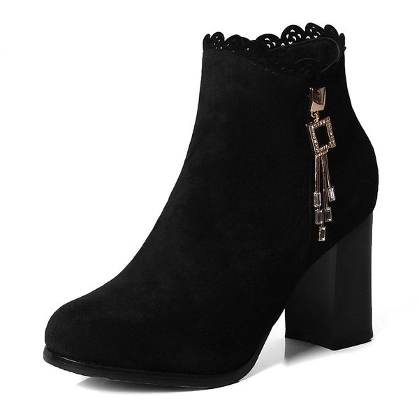 2018 large size 34-48 zip up women boots shoes woman chunky high heels ankle boots woman shoes, Black
2018 large size 34-48 zip up women boots shoes woman chunky high heels ankle boots woman shoes, Black