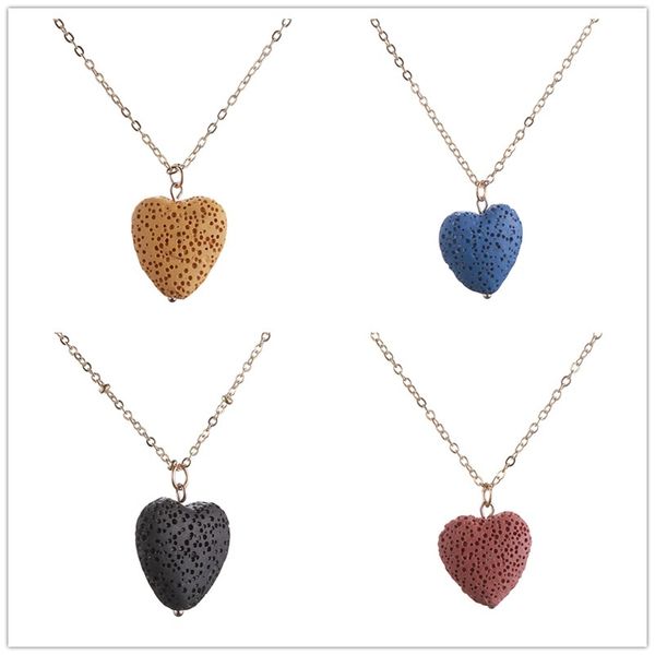 fashion gold plated 5 colors love heart lava stone necklace aromatherapy essential oil diffuser necklace for women jewelry, Silver
fashion gold plated 5 colors love heart lava stone necklace aromatherapy essential oil diffuser necklace for women jewelry, Silver
