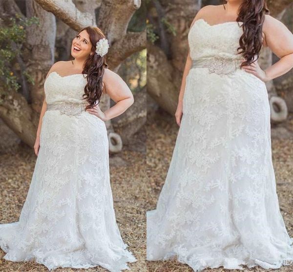 selling plus size wedding dresses sweetheart beaded belt lace sweep train long garden outdoor informal bridal gowns lace up back, White
selling plus size wedding dresses sweetheart beaded belt lace sweep train long garden outdoor informal bridal gowns lace up back, White