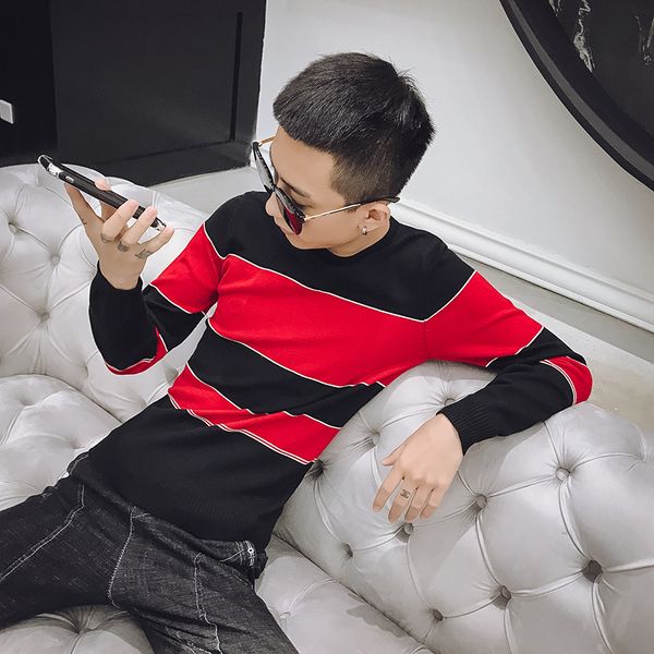 new fashion brand 2018 autumn men's casual big striped outwear male slim korea style o-neck fit sweater, White;black
new fashion brand 2018 autumn men's casual big striped outwear male slim korea style o-neck fit sweater, White;black