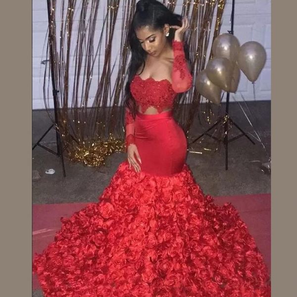 red mermaid prom dresses cutaway sides appliques 3d flowers train african long sleeves evening dress for black girls formal party dress
red mermaid prom dresses cutaway sides appliques 3d flowers train african long sleeves evening dress for black girls formal party dress
