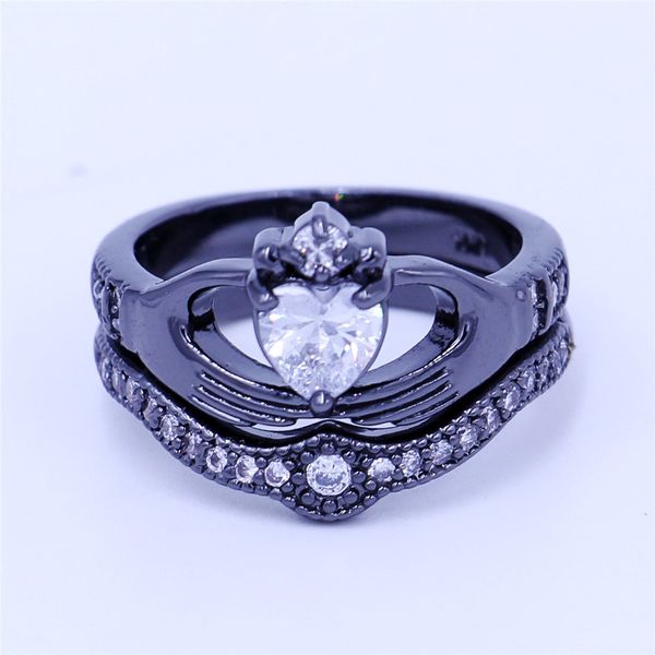 fashion claddagh ring jewelry wedding band rings set for women 5a zircon cz black gold filled female party ring birthday gift, Slivery;golden
fashion claddagh ring jewelry wedding band rings set for women 5a zircon cz black gold filled female party ring birthday gift, Slivery;golden
