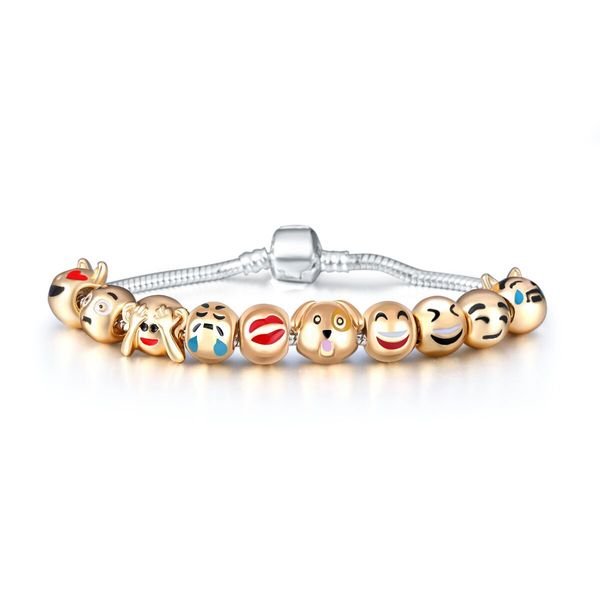 Fashion Cartoon Emoji beads bracelets Animal dog Smile Silver plated chain Bangle For women Ladies Luxury Jewelry Gift
Fashion Cartoon Emoji beads bracelets Animal dog Smile Silver plated chain Bangle For women Ladies Luxury Jewelry Gift