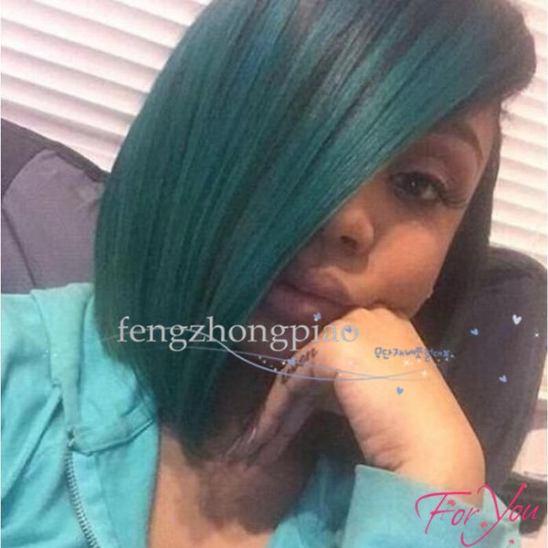 short bob synthetic hair glueless lace front wig for black woman 12inch 150%density side part 2-3inch1b#/green
short bob synthetic hair glueless lace front wig for black woman 12inch 150%density side part 2-3inch1b#/green