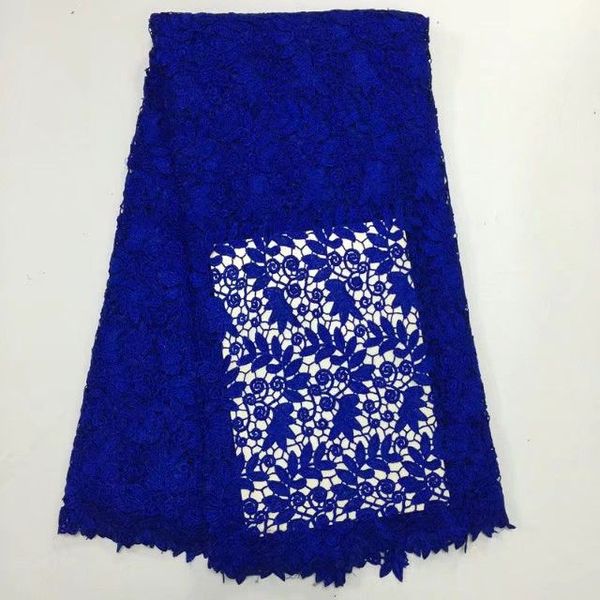 

5 yards/pc new fashion royal blue african water soluble guipure lace embroidery for french cord lace fabric for dress bw159-8, Black;white