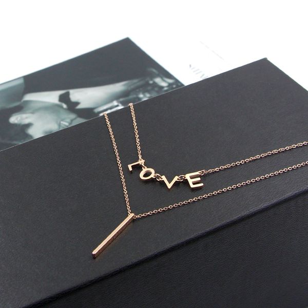 fashion jewelry, fashion double layer, i love letter titanium steel plated colorful gold necklace, rose gold, women's style, Silver
fashion jewelry, fashion double layer, i love letter titanium steel plated colorful gold necklace, rose gold, women's style, Silver