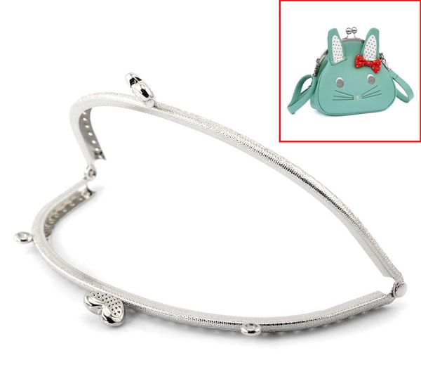 pacgoth iron based alloy kiss clasp lock purse frame arch silver tone heart 16.5x8.5cm(6 4/8"x3 3/8"), 2 pcs, Black
pacgoth iron based alloy kiss clasp lock purse frame arch silver tone heart 16.5x8.5cm(6 4/8"x3 3/8"), 2 pcs, Black