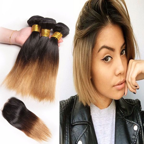 Ombre Brazilian Human Hair Bundles With Closure Two Tone Bob Straight Hair 3 Bundles With Closure Non Remy 1B/27 Hair Weaves
Ombre Brazilian Human Hair Bundles With Closure Two Tone Bob Straight Hair 3 Bundles With Closure Non Remy 1B/27 Hair Weaves
