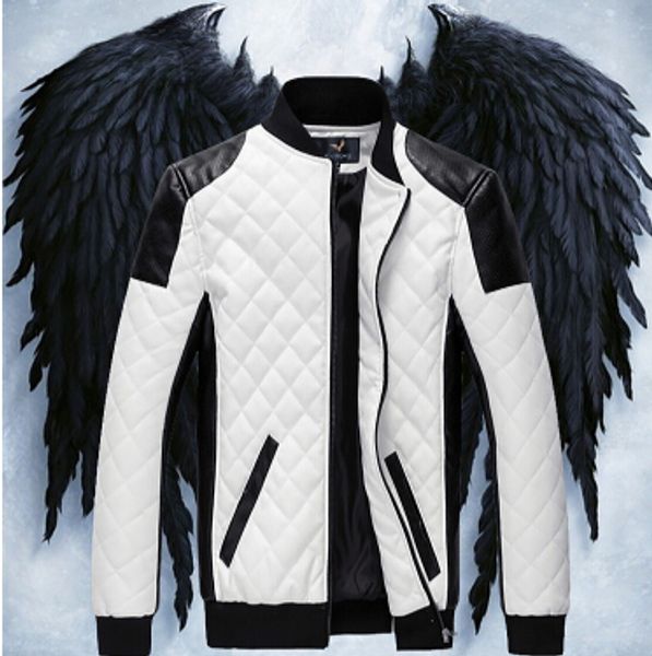 men's jackets pu leather constrast color jacket mens fashion stand collar outdoor coat male cool motorcycle slim winter outwear, Black;brown
men's jackets pu leather constrast color jacket mens fashion stand collar outdoor coat male cool motorcycle slim winter outwear, Black;brown