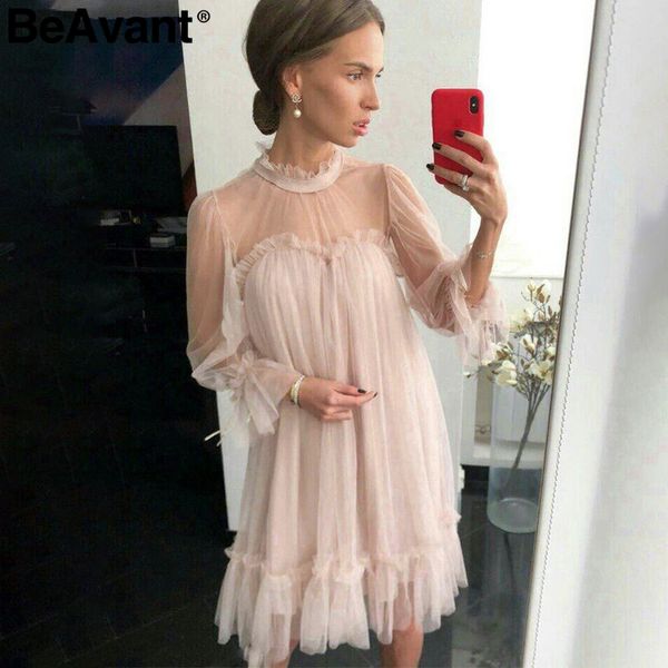 beavant elegant pink lace mesh summer dress women ruffle evening party club short dress 2018 pleated loose casual vestidos, White;black
beavant elegant pink lace mesh summer dress women ruffle evening party club short dress 2018 pleated loose casual vestidos, White;black