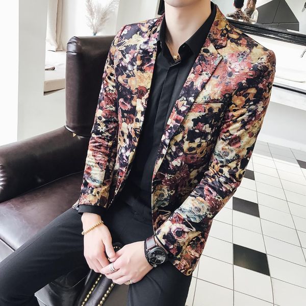 new large size europe and the united kingdom british wind digital printing suit jacket, White;black
new large size europe and the united kingdom british wind digital printing suit jacket, White;black
