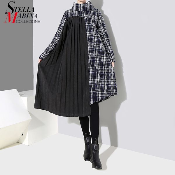 2018 women winter turtleneck black midi plaid dress long sleeve pleated part jointed lady stylish party wear dress style 4096, Black;gray
2018 women winter turtleneck black midi plaid dress long sleeve pleated part jointed lady stylish party wear dress style 4096, Black;gray