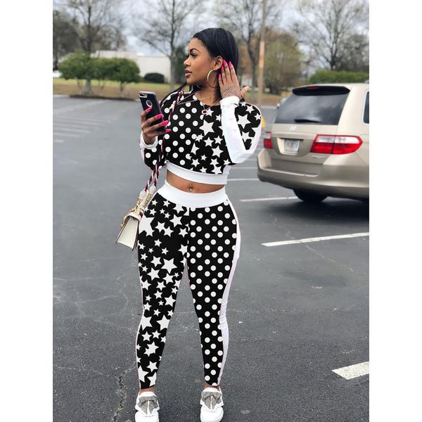 Autumn Women New Fashion Star Printed Casual Hooded Designer Tracksuit Two Piece Set Outfit Tracksuits S-2XL
Autumn Women New Fashion Star Printed Casual Hooded Designer Tracksuit Two Piece Set Outfit Tracksuits S-2XL