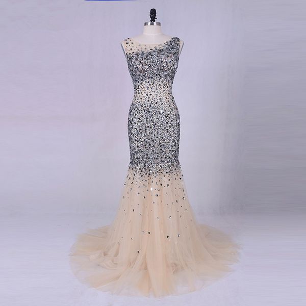 2019 sparkly backless champagne tulle luxury mermaid evening dresses prom gown silver beading rhinestones crystal transparent, Black;red
2019 sparkly backless champagne tulle luxury mermaid evening dresses prom gown silver beading rhinestones crystal transparent, Black;red