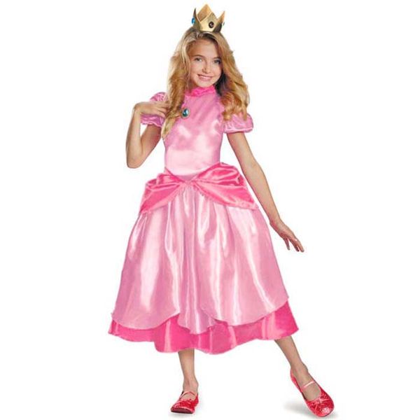 little princess peach costume super mario brothers princess cosplay classic game costume kids girl halloween fancy dress, Black;red
little princess peach costume super mario brothers princess cosplay classic game costume kids girl halloween fancy dress, Black;red