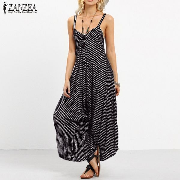 zanzea brand rompers womens jumpsuit 2017 summer fashion striped long playsuits casual loose backless plus size overalls, Black;white
zanzea brand rompers womens jumpsuit 2017 summer fashion striped long playsuits casual loose backless plus size overalls, Black;white