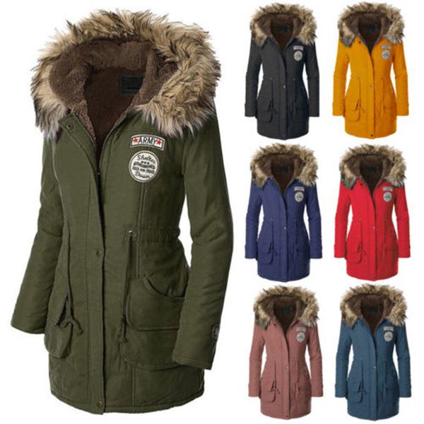 new women's warm long coat fur collar hooded jacket slim winter parka outwear, Tan;black
new women's warm long coat fur collar hooded jacket slim winter parka outwear, Tan;black